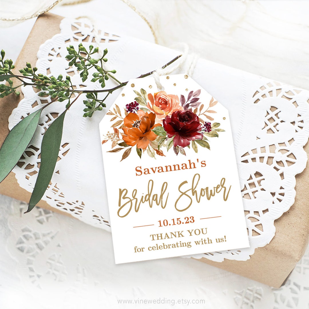 Bridal Shower Favor Tags, Printable Bridal Shower Favor Tag Template ...