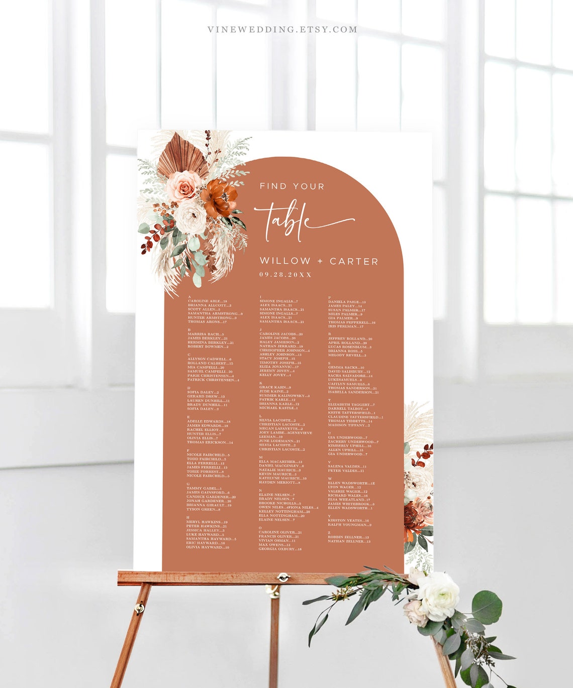 Arch Table Seating Chart Sign Printable Wedding Seating Chart - Etsy