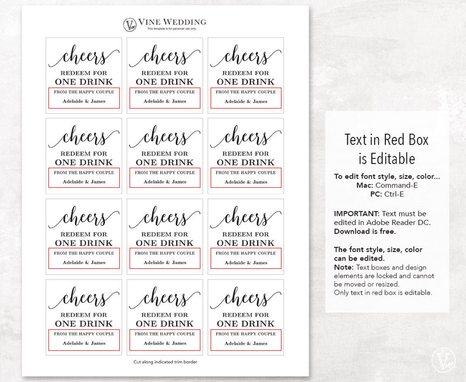 drink tickets printable wedding drink tickets drink token