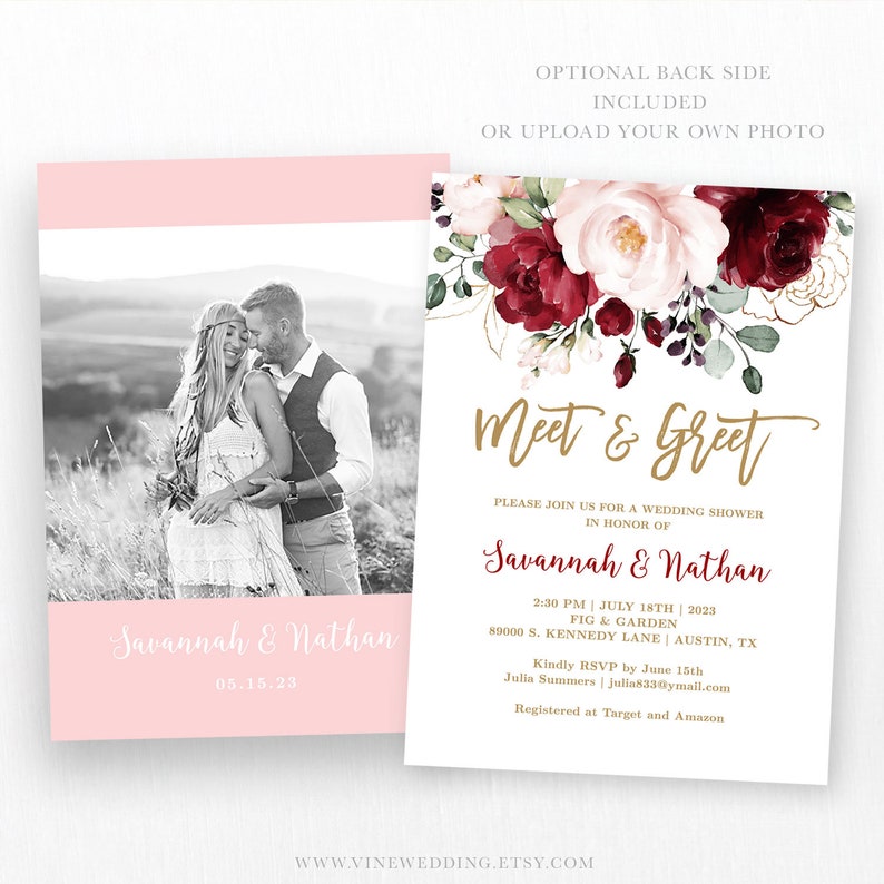 Meet Greet Invitation Template Editable Printable Wedding Etsy