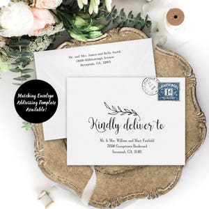 Vintage Wedding Invitation Template, Rustic Wedding invitation Set, Editable Wedding Invitation Bundle, Kraft, DIY, Printable, VW01 image 9
