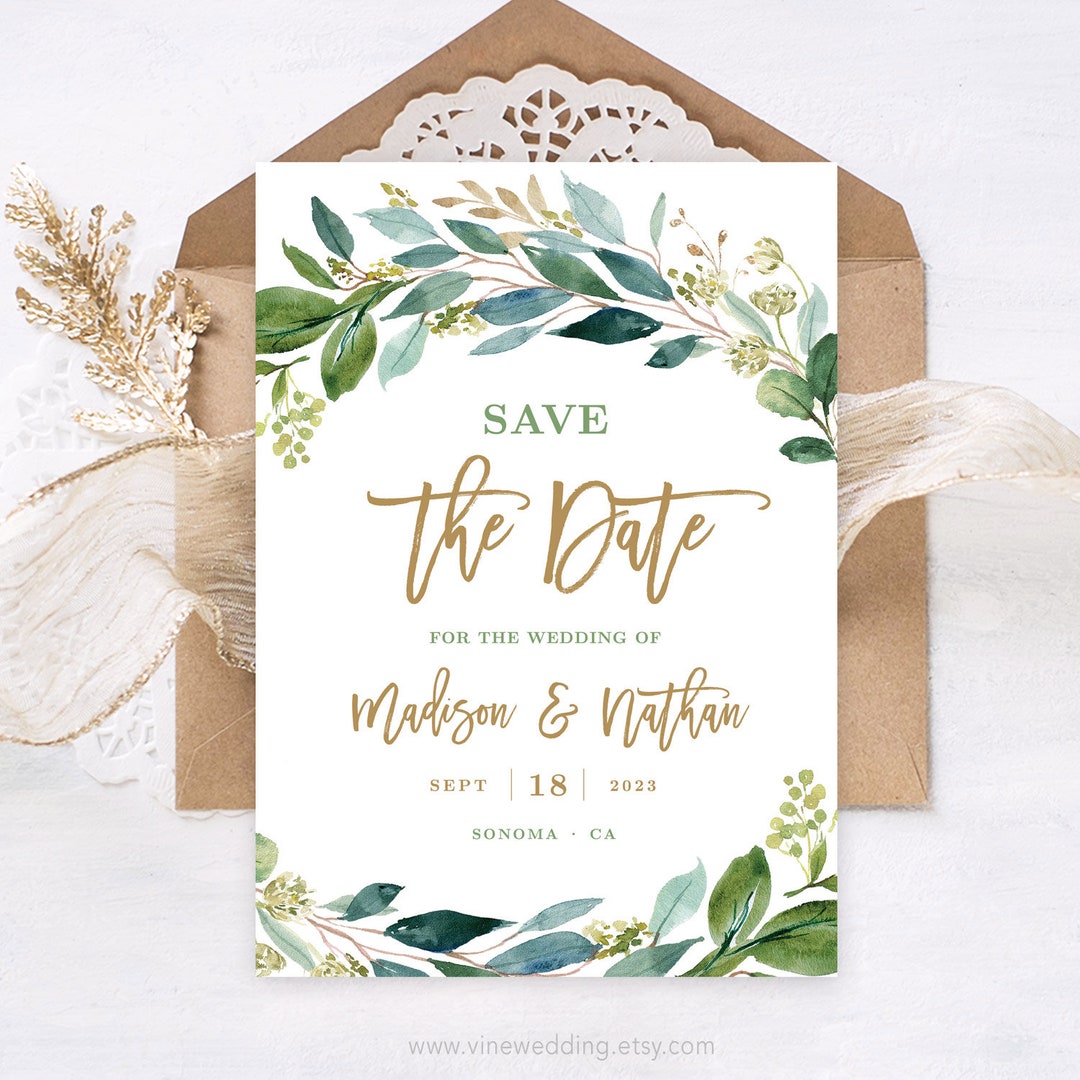 Save the Date Card, Printable Save the Date Card Template, Boho ...