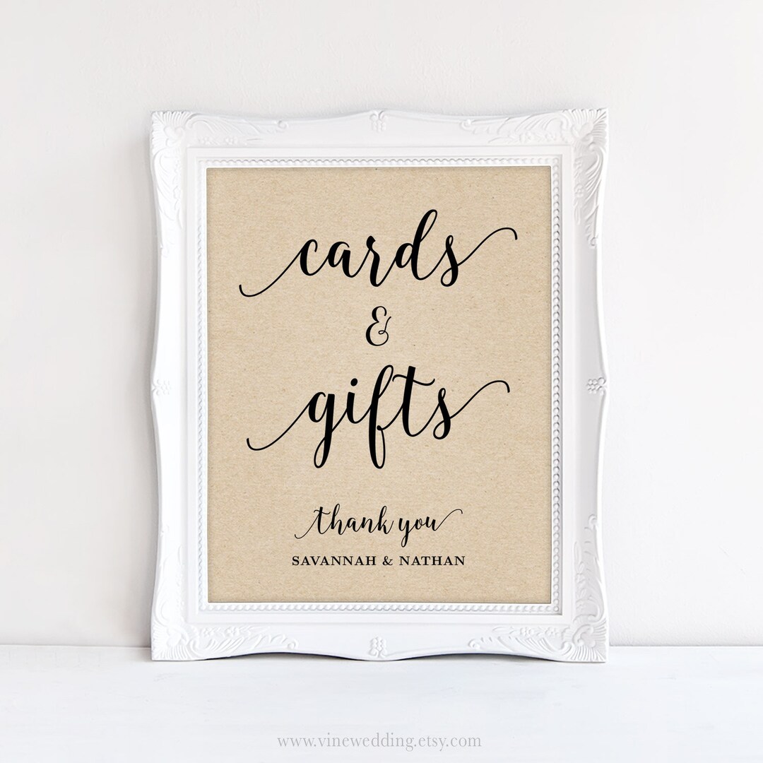Wedding Cards and Gifts Sign, Printable Wedding Cards and Gifts Sign ...