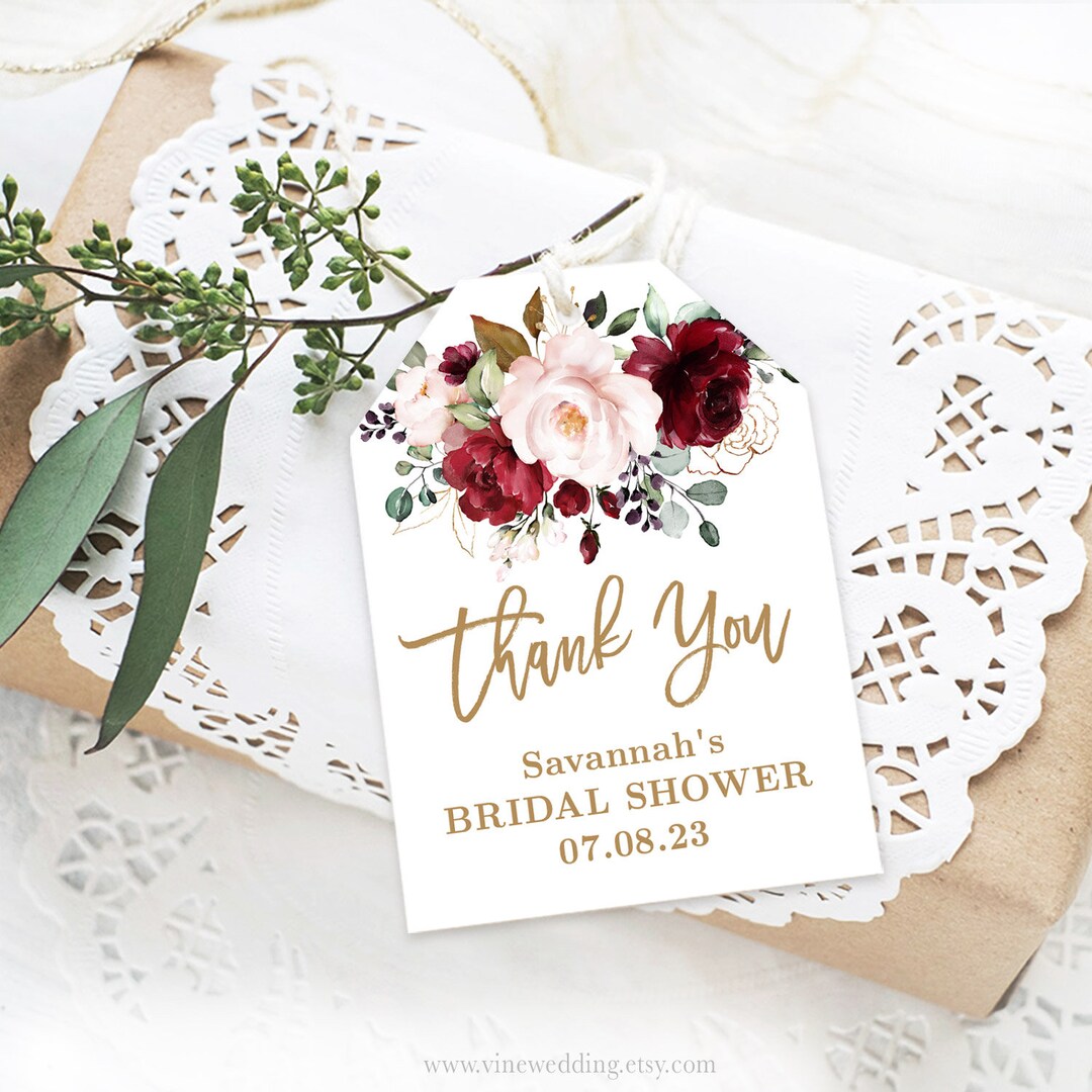 Editable Bridal Shower Favor Tag Template, Printable Bridal Shower ...