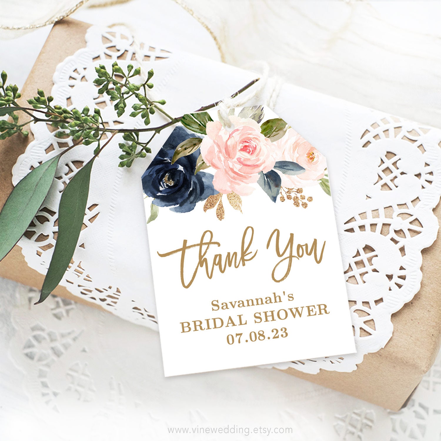 Watercolor Floral Thank You Tags - Baby Shower Bridal Shower Thank You –  CraftyKizzy