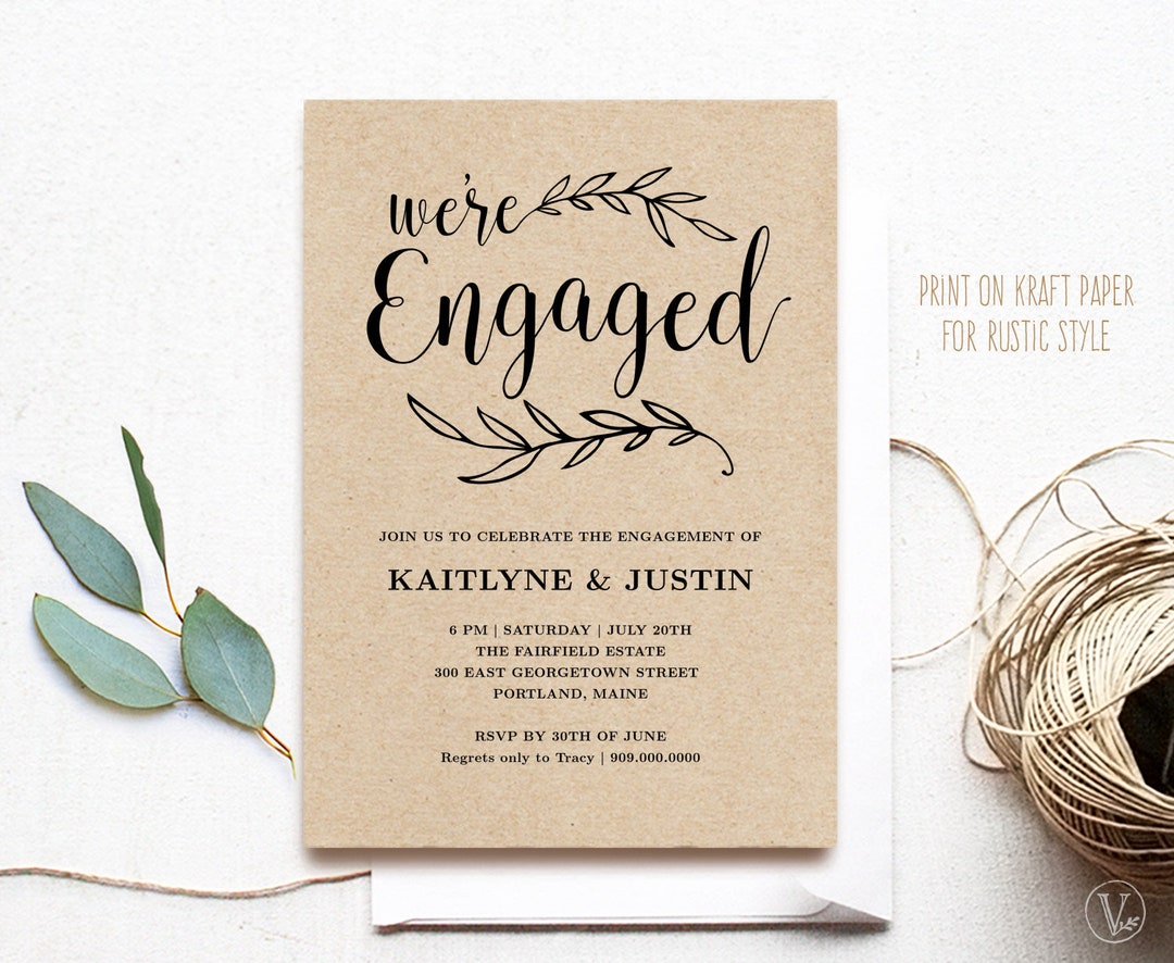 the-miracle-of-engagement-invitation-template-vector