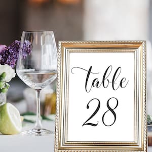 Printable Wedding Table Numbers 1–40, Printable Wedding Table Numbers, INSTANT DOWNLOAD, 5x7 and 4x6, TN02