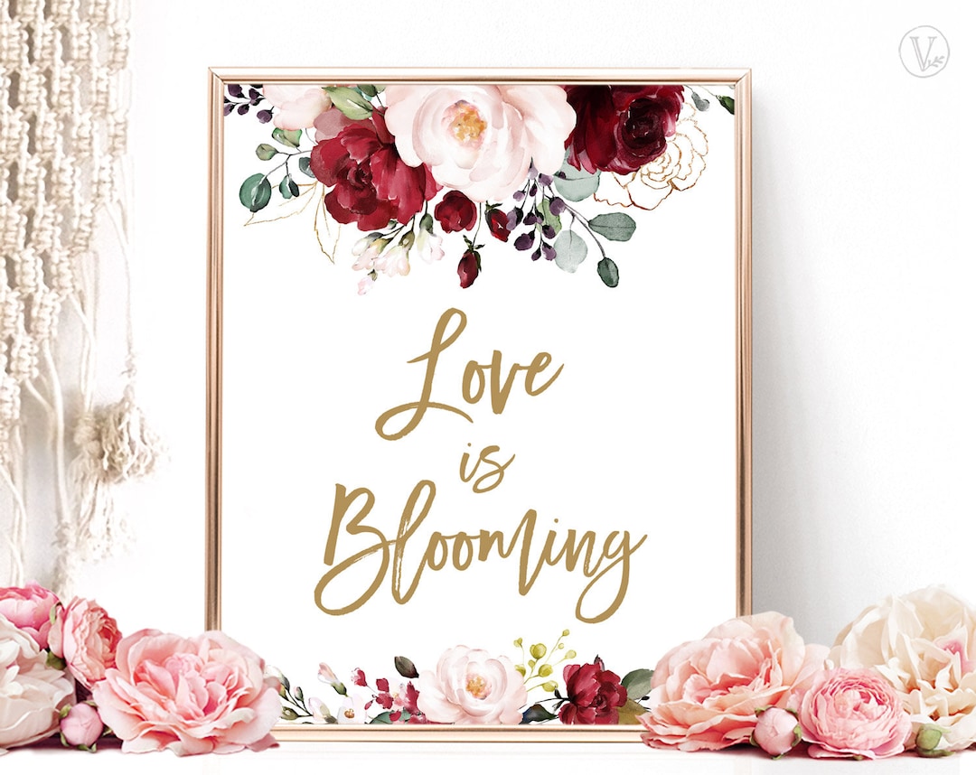 Love is Blooming Sign, Printable Love is Blooming Sign, Bridal Shower