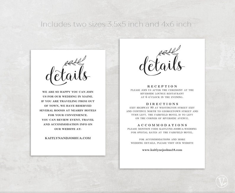 K&ouml;nnte beinhalten: Schwarz-wei&szlig;e Hochzeitskarte mit Details und floralem Design. Die Karte enth&auml;lt Informationen &uuml;ber die Rezeption, Anfahrt und Unterk&uuml;nfte. Der Text lautet "details", "Empfang", "Anfahrt" und "Unterk&uuml;nfte".