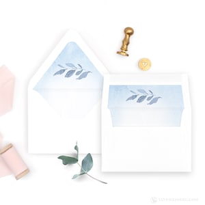 Dusty Blue Envelope Liners, Printable Envelope Liners, 10 Sizes, Euro Flap, Square Flap, A7, A6, A2, A1 or 4-Bar, VWT12
