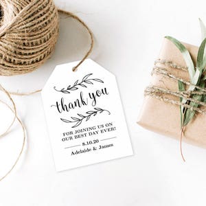 Wedding Favor Tags, Printable Wedding Favor Tag Template, Favor Tags ...