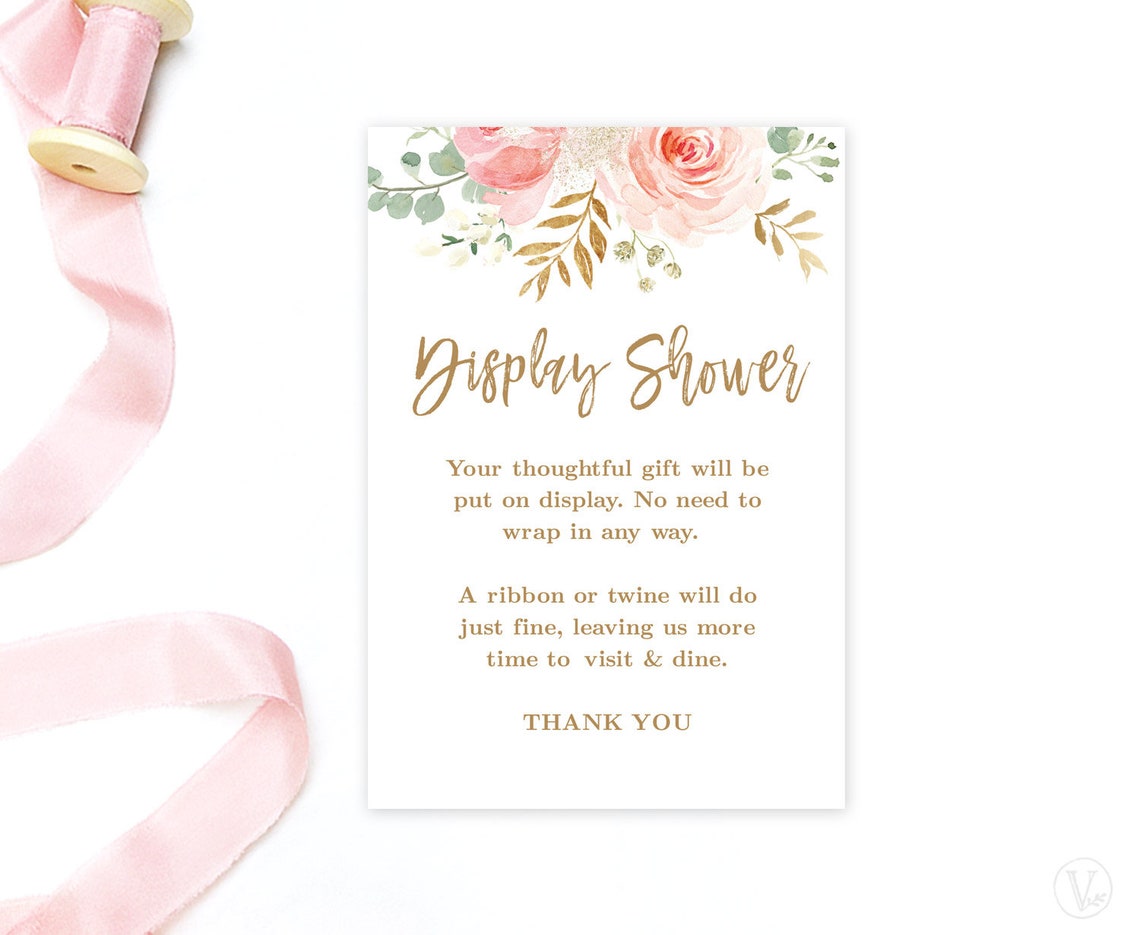 Display Shower Insert Card Template Printable Bridal Shower | Etsy