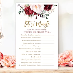 Let's Mingle Bridal Shower Game, Find the Guest Game, Printable Bridal ...