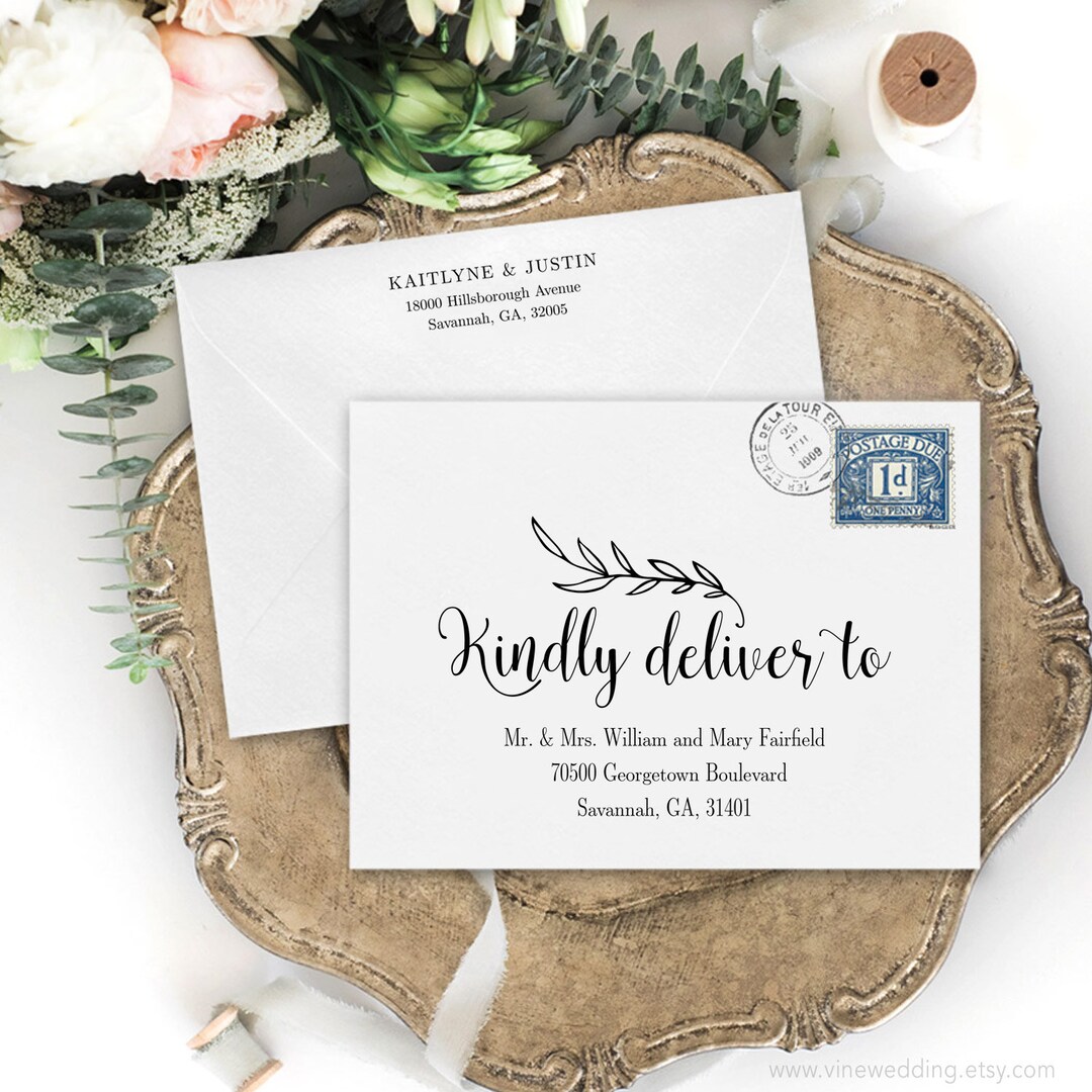 Envelope Addressing Template DIY Envelope Template for Wedding Printab –  SAVVY PAPER CO