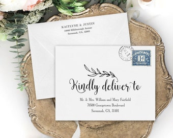 DIY Wedding Envelope Addressing Template, Printable Wedding Envelope Template, Wedding Envelopes, Editable, A7, A2, A1 Sizes, VW01