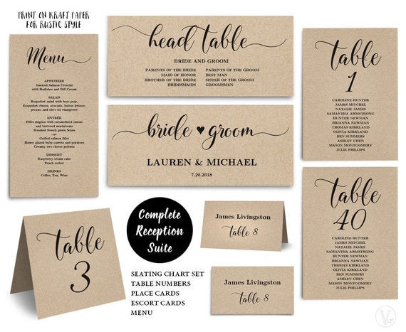 Seating Chart Table Cards