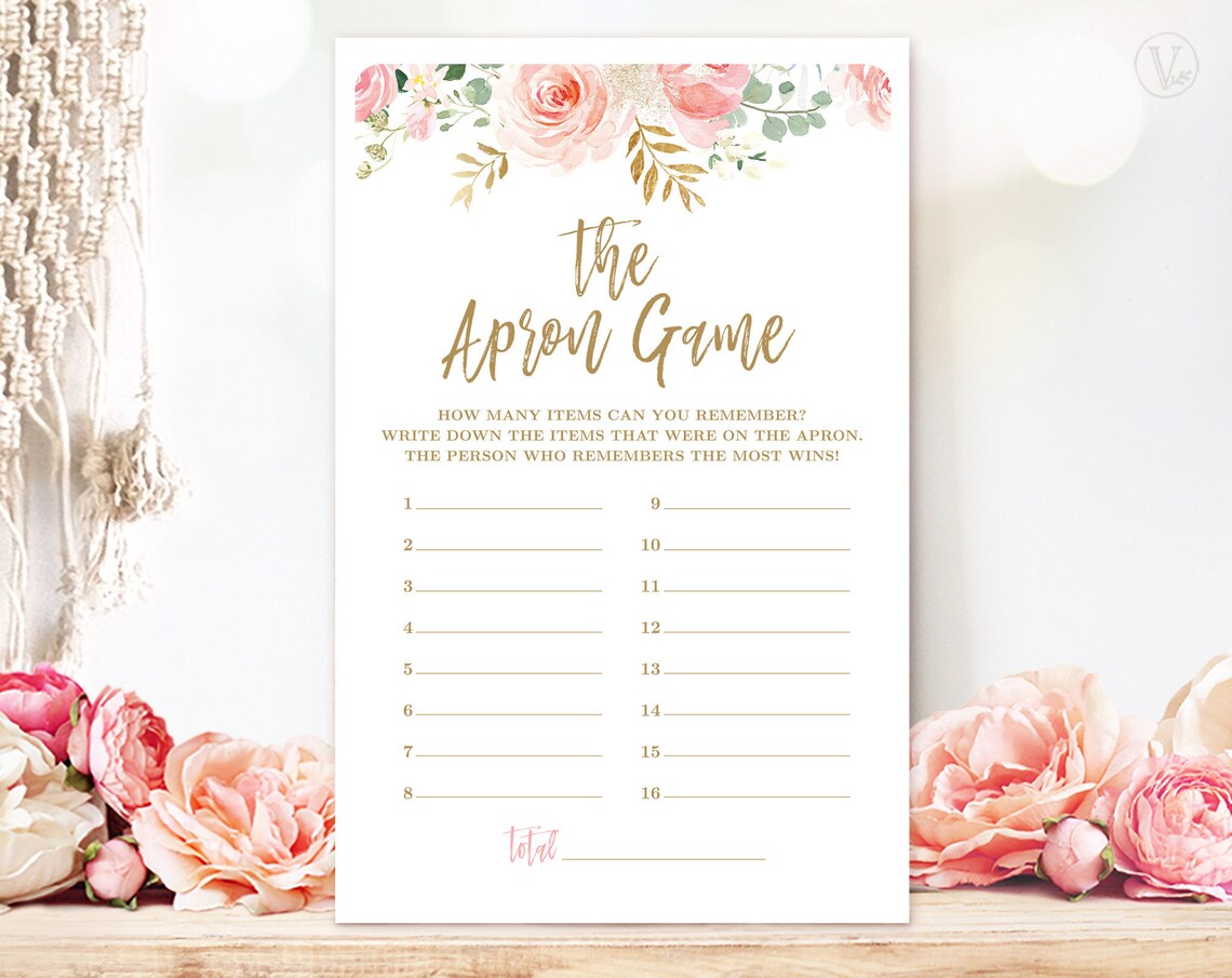 The Apron Game Bridal Shower Game Printable Bridal Party Etsy