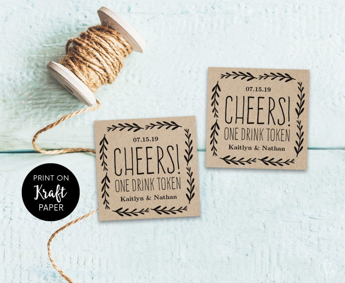 Drink Tickets Drink Token Printable Wedding Drink Tickets | Etsy