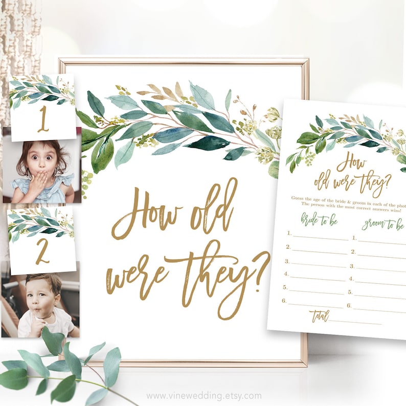 How Old Were They Printable Game Sign Answer Cards Photo | Etsy