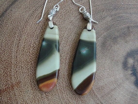 Chickiejanesjewelry - Natural Succor Creek Jasper Sterling Silver Earrings