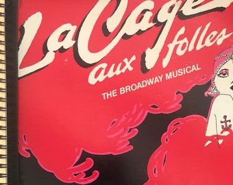 Jerry Herman La Cage Aux Folles 1982 Broadway fan gay interest ~ Album Cover Notebook vintage