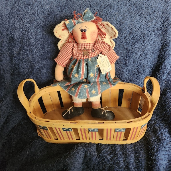 Vintage Americana Basket & Raggedy Angel. No international shipping.