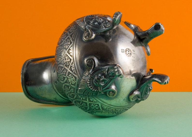 Fully marked Silver Plated Pewter Jug M\u00e9tal Anglais Britannia Metal French Vintage