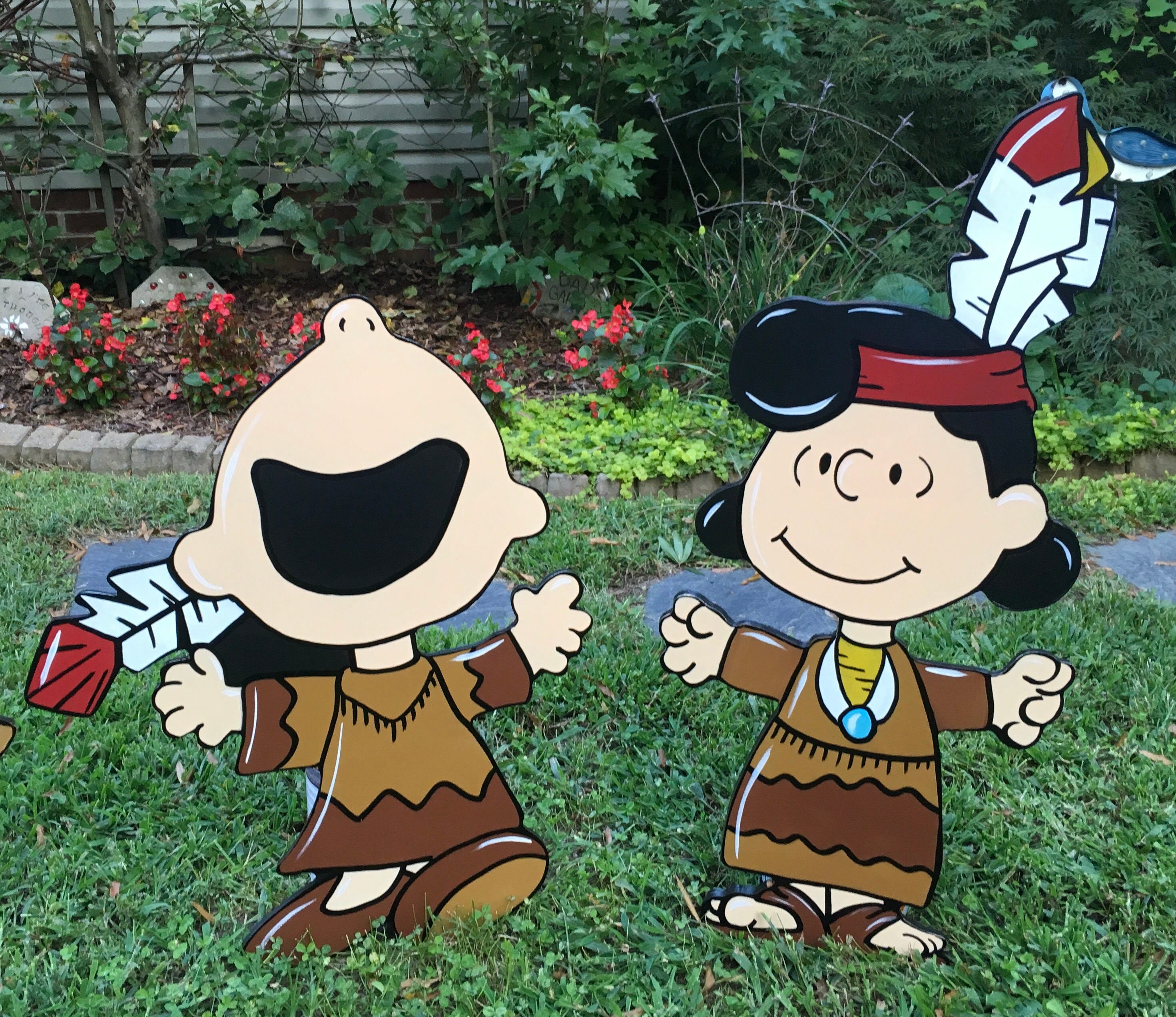 Thanksgiving Hand Painted Yard Art Group of 4 Etsy