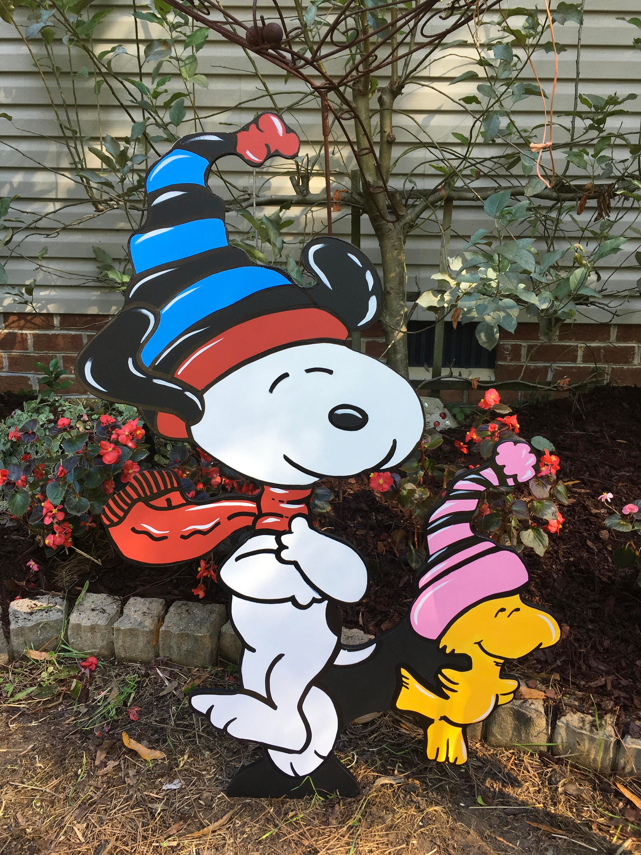 Christmas Yard Art Peanuts Hand Painted Etsy