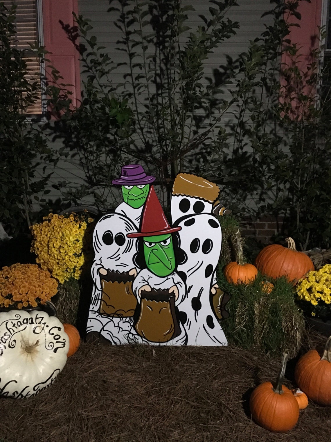 Peanuts Halloween yard art peint à la main Lucy Charlie Etsy
