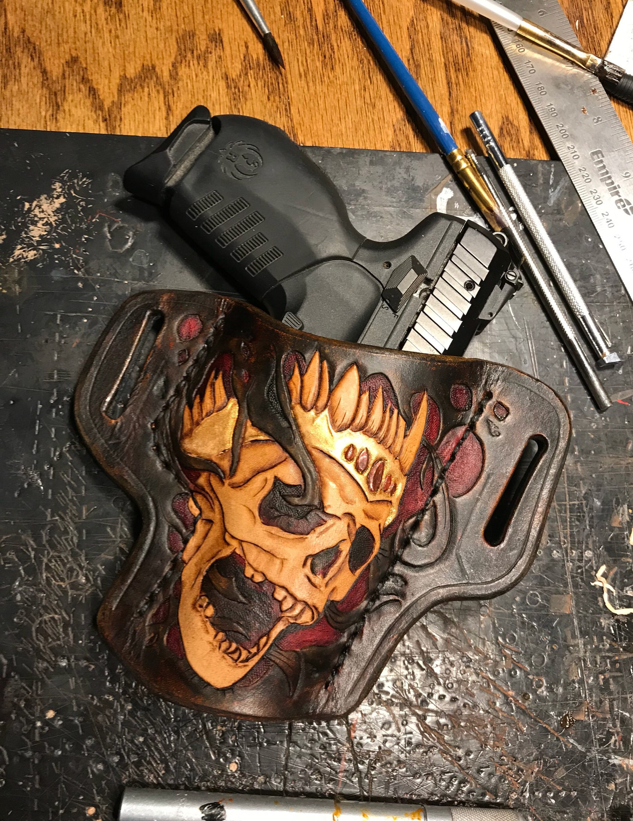 Hand Tooled Leather Gun Holsters Custom Orders Kimber Smith Etsy