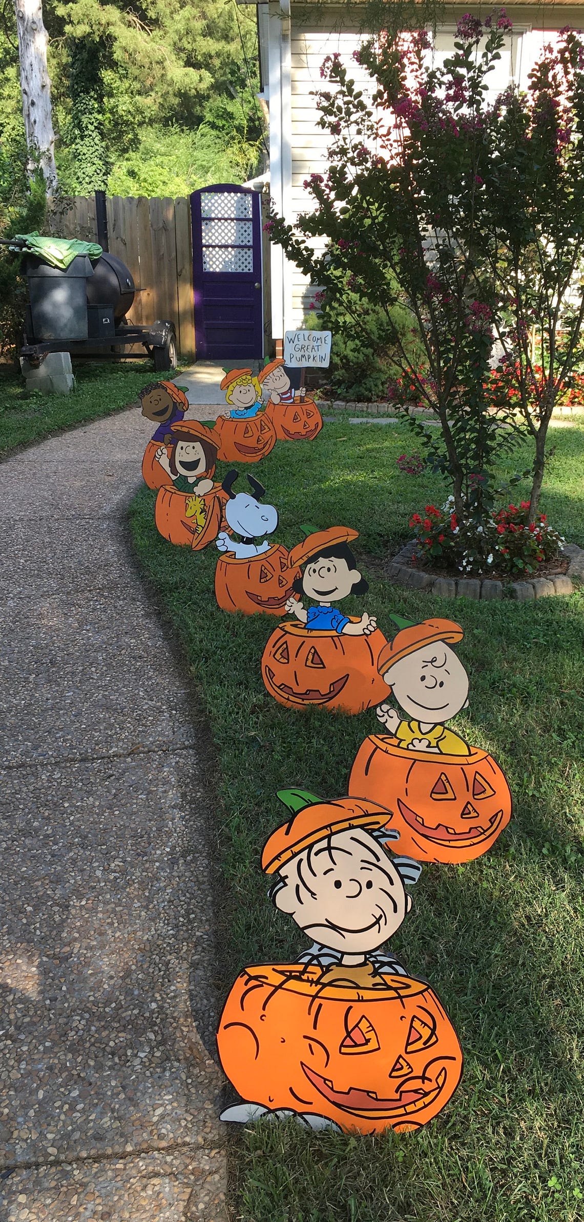 Pumpkin Halloween Yard Art Peanuts Etsy