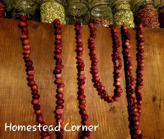 Dried Cranberry Garland ~ 48" or 36" ~ Handmade ~ Primitive Rustic Country ~ Homestead Farmhouse Christmas