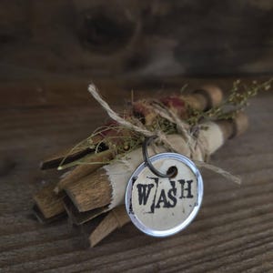 Primitive Clothespins Bundle  ~ Laundry Room WASH Tag ~ Primitive ~ Country ~ Rustic ~ Farmhouse ~ Vintage Look