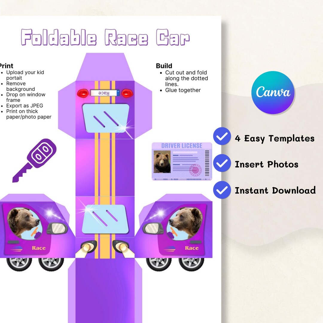 Printable Car Gift Boxes – DIY Vehicle Party Favors (canva Template) - Etsy