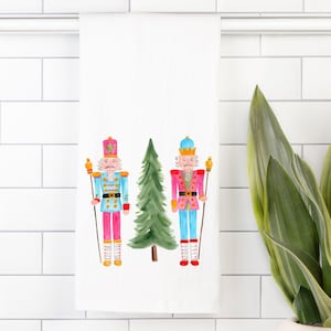 Nutcracker Tea Towel / Nutcracker Gifts / Nutcracker Ballet Gift / Pink Nutcracker Towel / Christmas Hostess Gift / Christmas Tea Towel