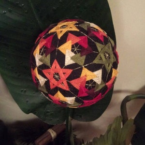 Decorative, handmade  4" Japanese Temari Ball