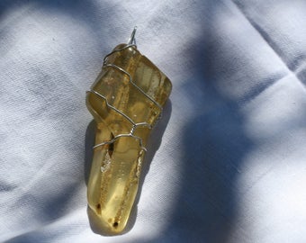 Large Amber Pendant is a lovely warm stone to wear 5091