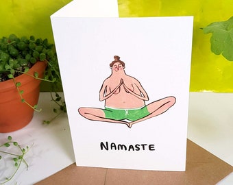 Yoga card namaste fitness calm meditation greetings card