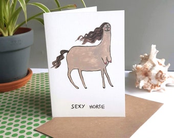Horse mythology Centaur greetings card funny cartoon