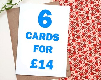 6 card pack discount multi pack greeting cards any occassion