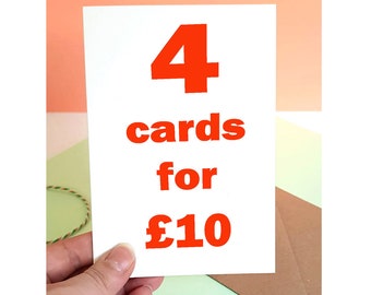4 Card Pack discount greetings cards multipack any occassion