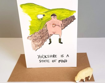 Yorkshire greetings card mighty boosh quote illustration