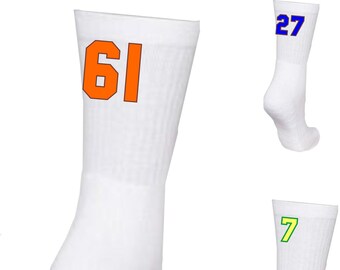 Basketball Number Socks 3 Pairs Of Custom Crew Basketball Etsy