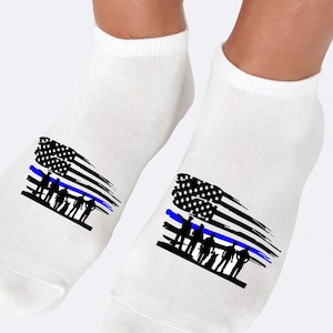 thin blue line dress socks MudGear Custom First Responder Blue Line Compression Sock (1 pair) Standard / Small