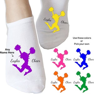 Custom Cheer Socks: Personalized Name & Number, Moisture Wicking (5 Pairs)