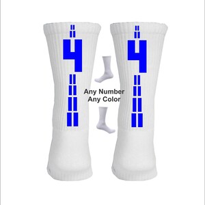 Elite Number Socks -  &quot;3 PAIRS&quot; of Personalized Crew socks - Number Socks - Cheer socks - Basketball socks, Football socks, Volleyball socks