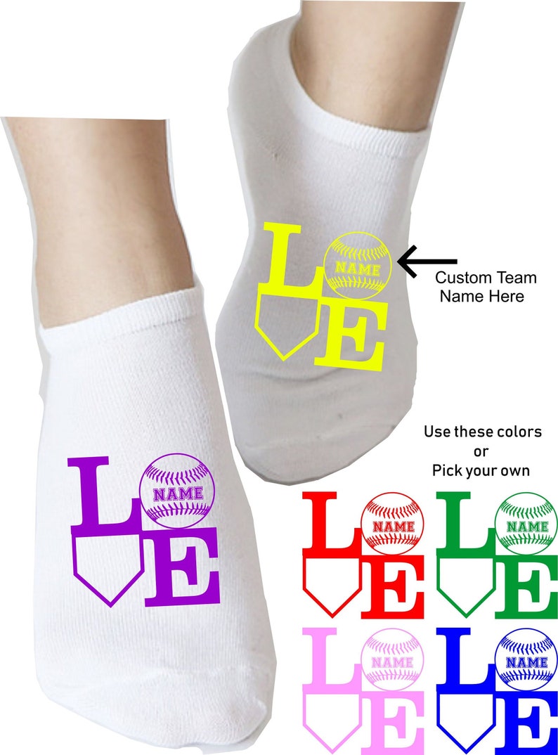 Softball Socks 6 Pairs of Custom Printed Softball Socks Name Etsy