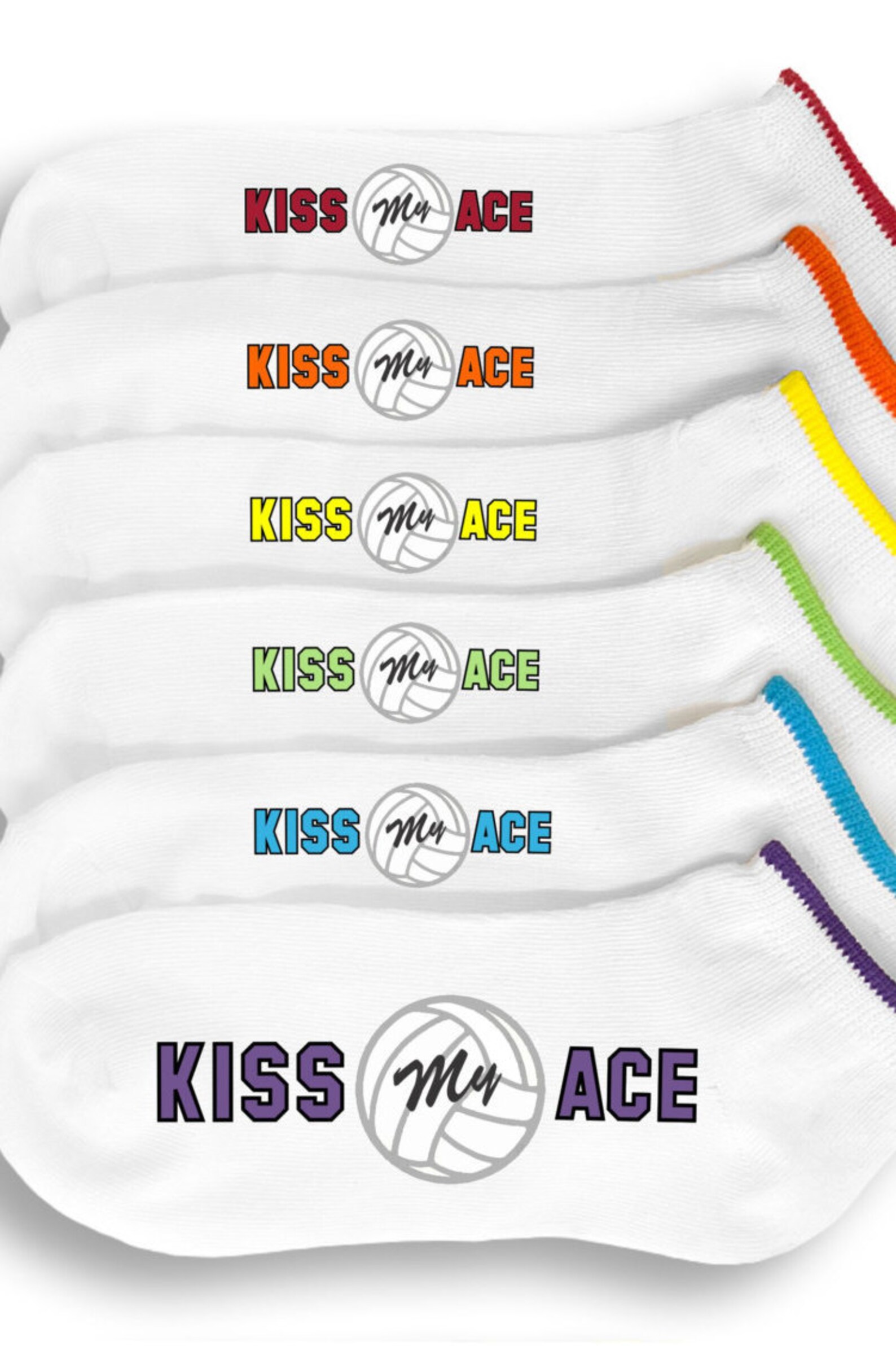 Volleyball Socks 6 Pairs of Custom Printed Etsy