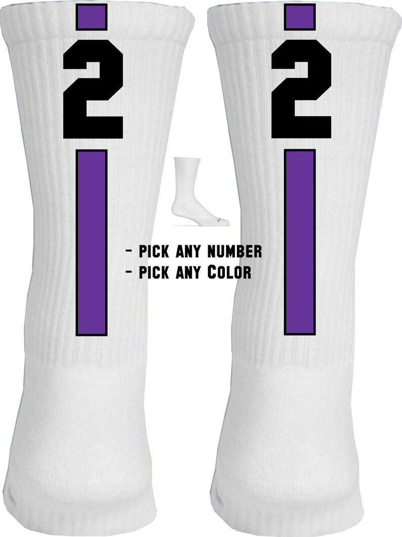Basketball Number Socks 3 Pairs of Custom Crew Basketball Etsy